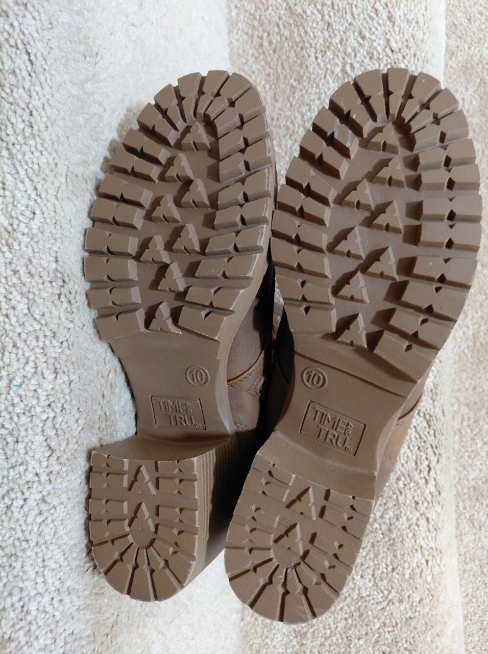 Time and Tru Brown Lace-Up Platform Ankle Boots - Picture 6 of 9